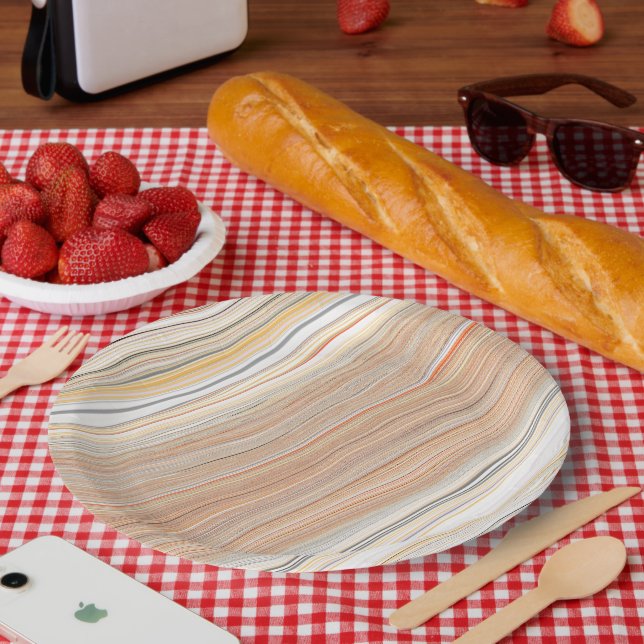 Plato de papel cuadrado artístico para mesa creati (Picnic)