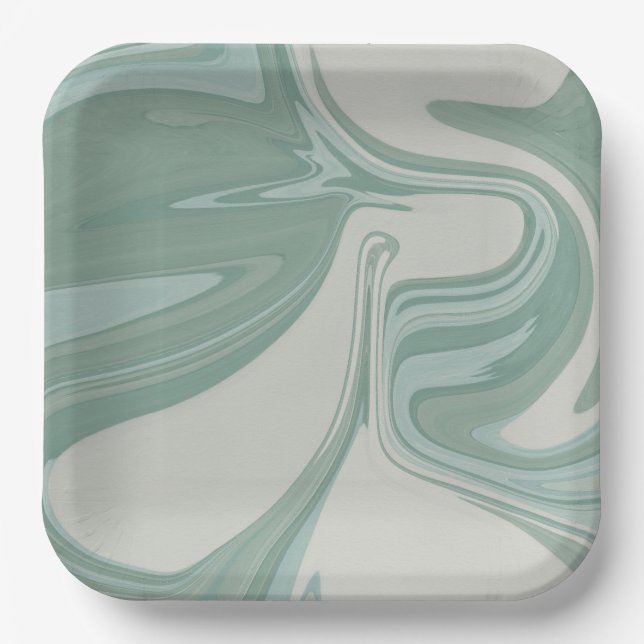 Plato de papel cuadrado caprichoso para baby showe (Anverso)