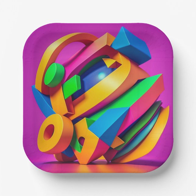 Plato de papel cuadrado de 7" (Anverso)