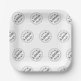 Plato de papel cuadrado de 7" personalizable para 