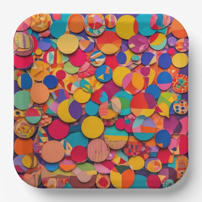 Plato de papel cuadrado de 9" (Anverso)