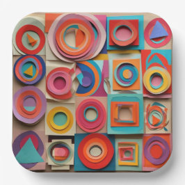 Plato de papel cuadrado de 9"