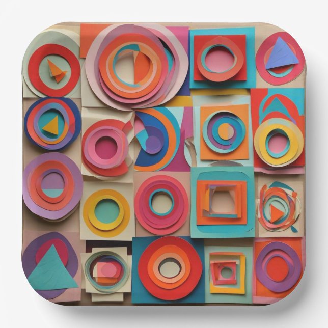 Plato de papel cuadrado de 9" (Anverso)