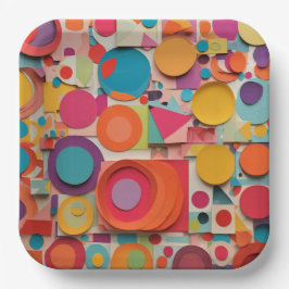 Plato de papel cuadrado de 9"