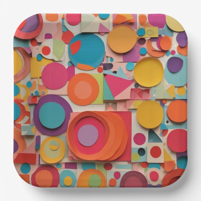 Plato de papel cuadrado de 9" (Anverso)