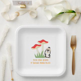 Plato de papel cuadrado de 9" de tu propia creació
