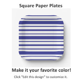 Plato De Papel Cuadrado de Patrón de Diseño de Rayas