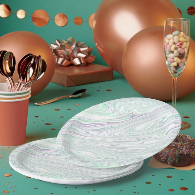 Plato de papel cuadrado floral encantador (Multi)