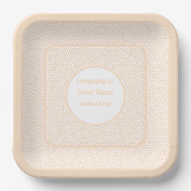 Plato de papel cuadrado grande Terrazzo - Naranja  (Anverso)