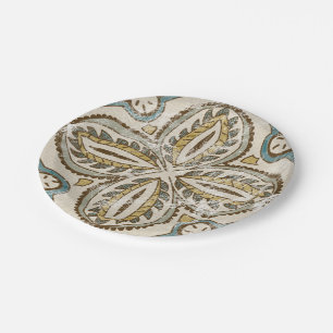 Plato De Papel Cuadrado No-Embellecido III del batik