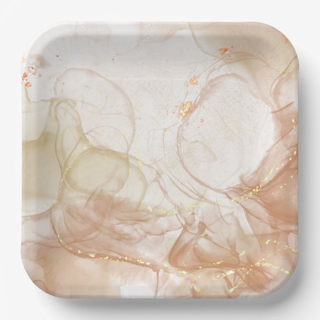 Plato de papel cuadrado vintage encantador (Anverso)