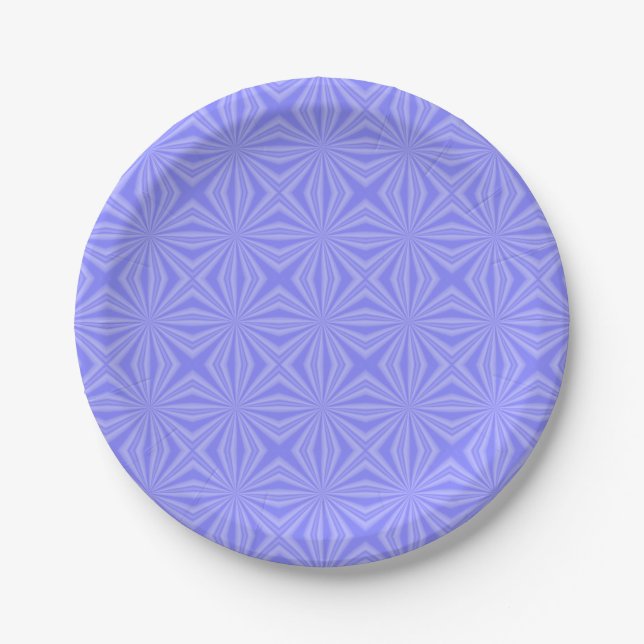 Plato De Papel Cuadrados Azules Oscuros Ondulados (Anverso)