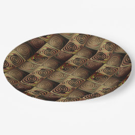 Plato De Papel Cuadrados con formas redondeadas simulando relieve
