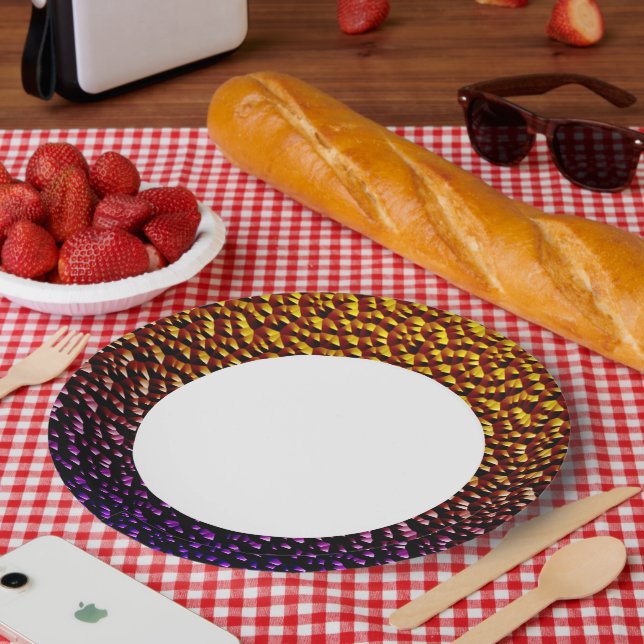 Plato De Papel Cuadrados metalizado 4 (Picnic)