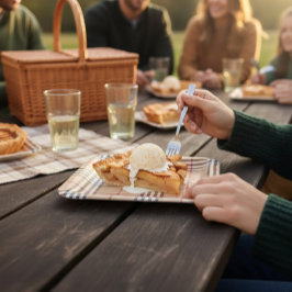 Plato De Papel Cuadro Escocés Marrón Caliente Base Blanca Negro M