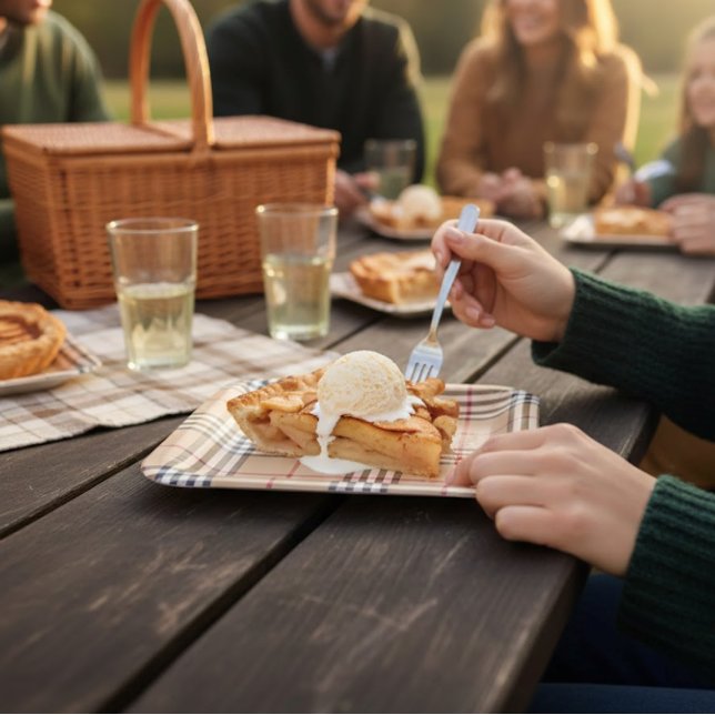 Plato De Papel Cuadro Escocés Marrón Caliente Base Blanca Negro M (Subido por el creador)