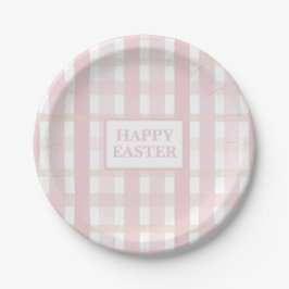 Plato De Papel Cuadro rosa mezclado