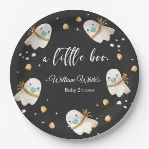 Plato De Papel Cuadros Bebés Fantasma Halloween Fall Baby Shower