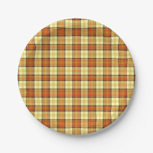 Plato De Papel Cuadros cálidos de otoño