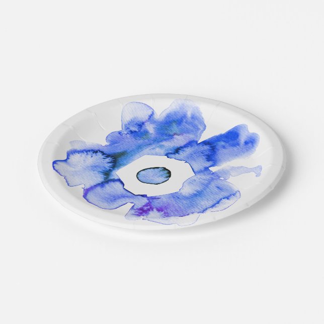 Plato De Papel Cuadros de agua florales dibujados a mano papel de (Angular)