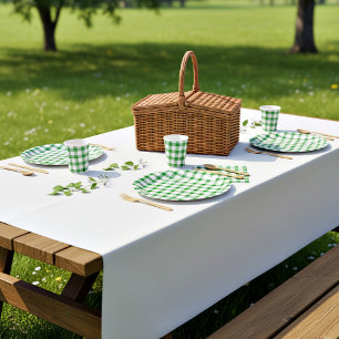 Plato De Papel Cuadros verdes