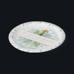 Plato De Papel Cualquier evento religioso, elegante vegetación ve<br><div class="desc">Reúne todo su evento religioso con nuestros elementos de decoración coordinados como este hermoso plato de papel. Añade tu evento (bautismo, primera comunión, confirmación, retiro religioso ... ) usando el cuadro de texto proporcionado. Elegante vegetación acuática pintada a mano en una mezcla de azul turquesa pálido y verde menta pálido....</div>