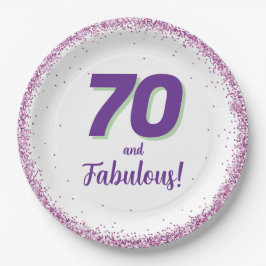 Plato De Papel Cualquier fiesta de cumpleaños número 70