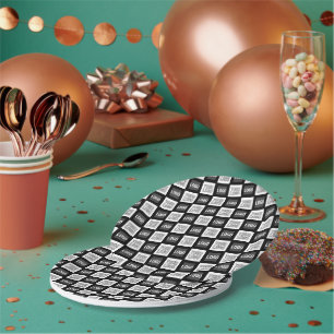 Plato De Papel Cualquier patrón de repetición de dos logotipos o