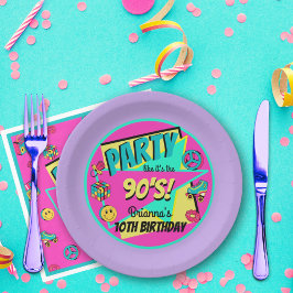 Plato De Papel CUALQUIER verde azulado rosa púrpura fiesta de 90 