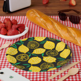 Plato De Papel Cuando la vida te da a los limones limón amarillo