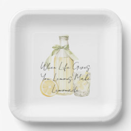 Plato De Papel Cuando La Vida Te Da Lemones Hacen Lemonade