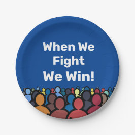 Plato De Papel Cuando Peleamos Ganamos Harris Walz