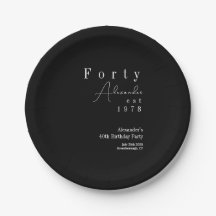 Cuarenta Fiesta de cumpleaños blanco y negro