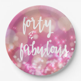 Plato De Papel Cuarenta y fabulosos - 40 Placas de papel de cumpl