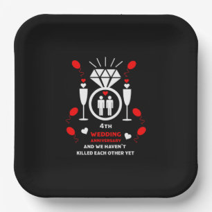 Plato De Papel Cuarto aniversario Boda de los homosexuales