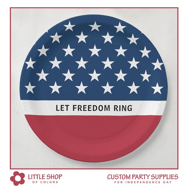 Plato De Papel Cuatro de Julio Patriótico Estrellas y Franjas (Subido por el creador)