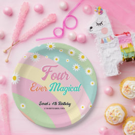 Plato De Papel Cuatro días mágicos de fiesta de cumpleaños