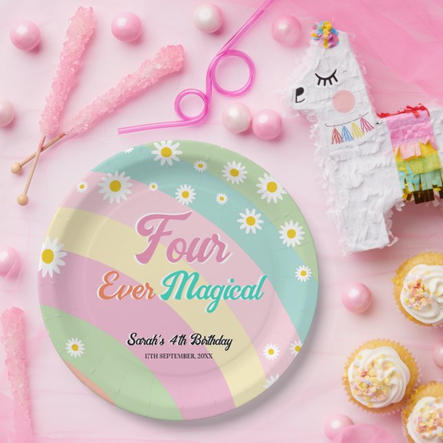 Plato De Papel Cuatro días mágicos de fiesta de cumpleaños (Fiesta)