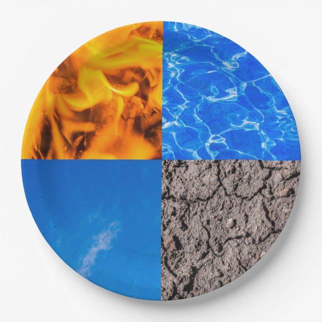 Plato De Papel Cuatro elementos (Anverso)