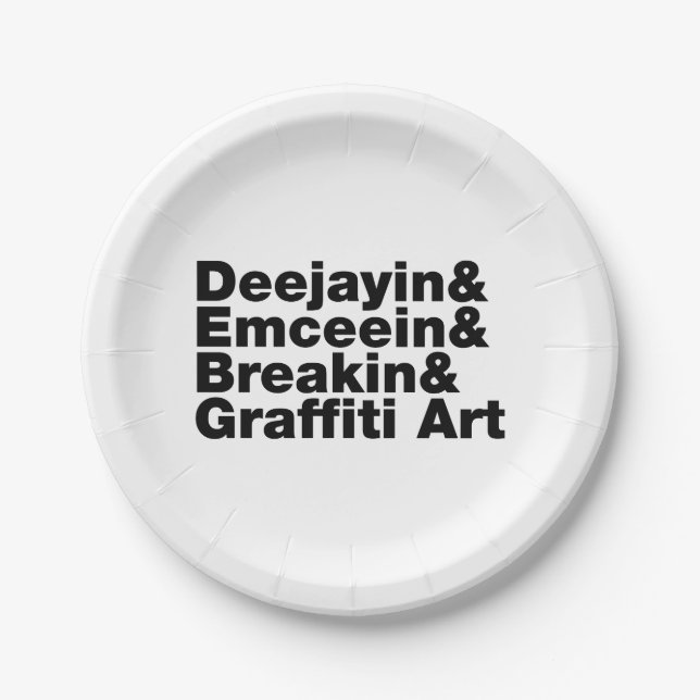 Plato De Papel Cuatro elementos del hip hop (Anverso)