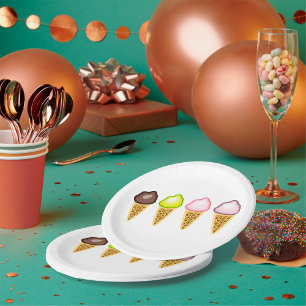 Plato De Papel Cuatro Helados