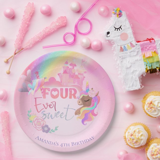 Plato De Papel cuatro placas de papel dulce de la historia (Fiesta)