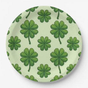 Plato De Papel Cuatro placas de trébol de hoja