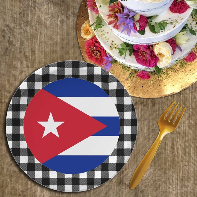 Plato De Papel Cuba Placa, manta de búfalo y bandera cubana (Subido por el creador)