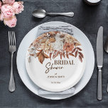 Plato De Papel Cubertería de la ducha de novia de boho en el desi<br><div class="desc">Flores secas de boho del desierto Earthy Flores secas de la ducha de novia vajilla de papel personalizado para funciones temáticas de otoño.</div>