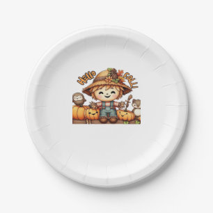 Plato De Papel Cubierta de caída con calabazas T-Shir sobredimens