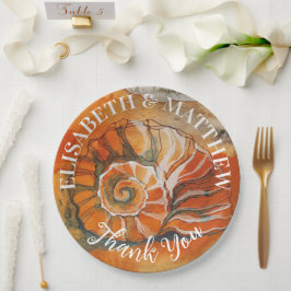 Plato De Papel Cubierta De Mar Sobre La Acuarela De La Playa, Náu