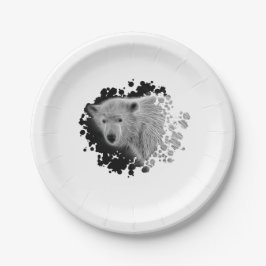 Plato De Papel Cubo de oso polar
