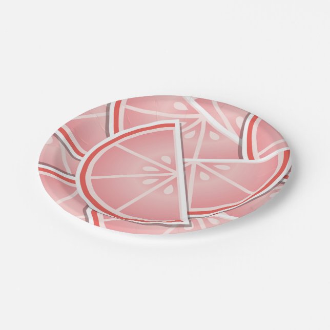 Plato De Papel Cuchillas de pomelo rosa funky (Angular)