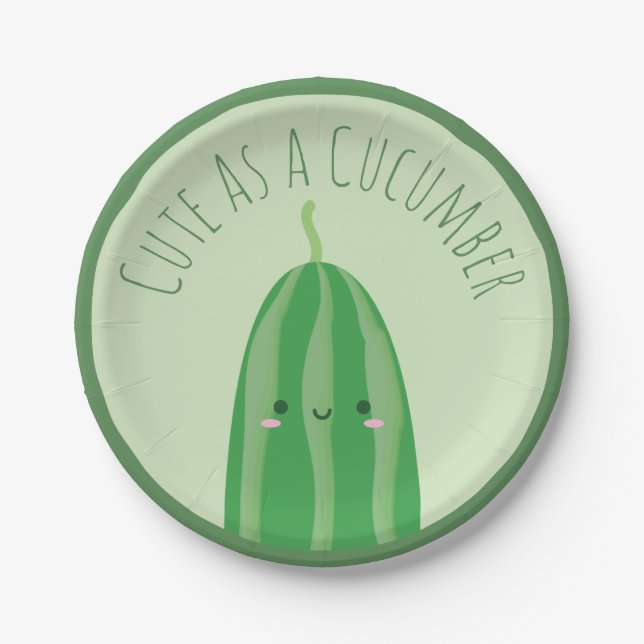 Plato De Papel Cucumber Funny Cutecumber (Anverso)